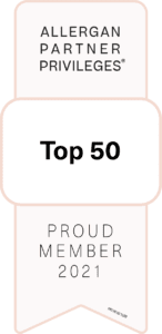 Allergan partner privileges top 50 ribbon.