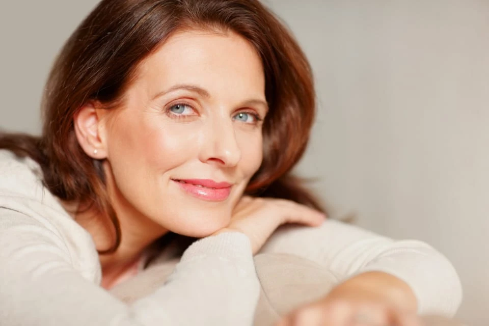Portrait of a smiling beautiful mature lady.